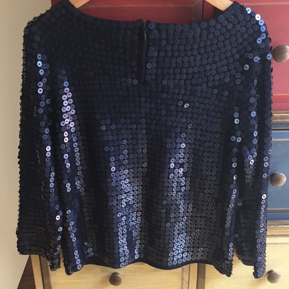 J.Crew Women Sweater Sequin Marino Wool pullover M - Picture 3 of 3